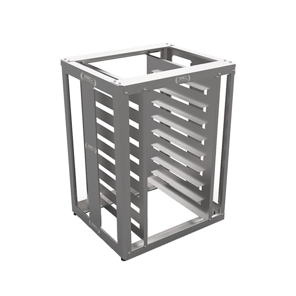 Kit Mesa Bancada Cavalete de Apoio 8 Níveis CFCS Inox + 4 Assadeiras 35x35 - Venâncio