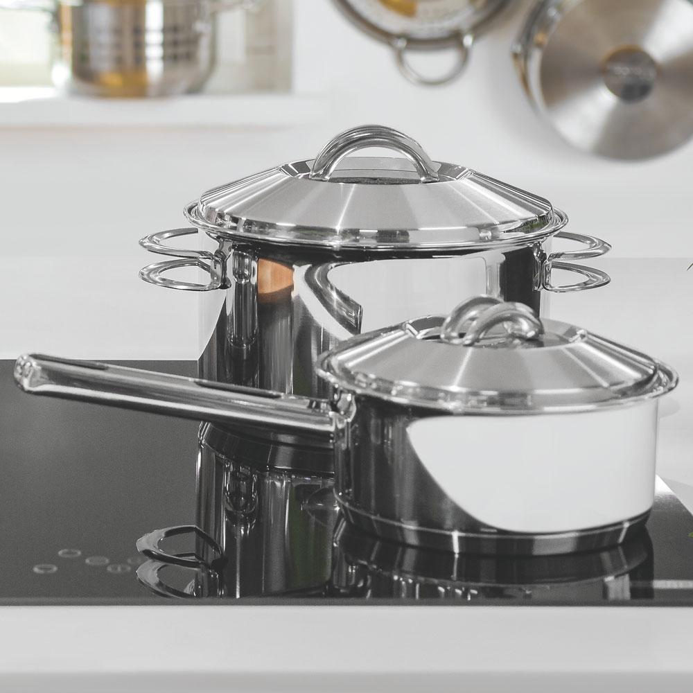 Kit Fogão Cooktop De Indução 2 Bocas ECI02EP 220V EOS + Panela Inox Solar Ø 16cm PIT7