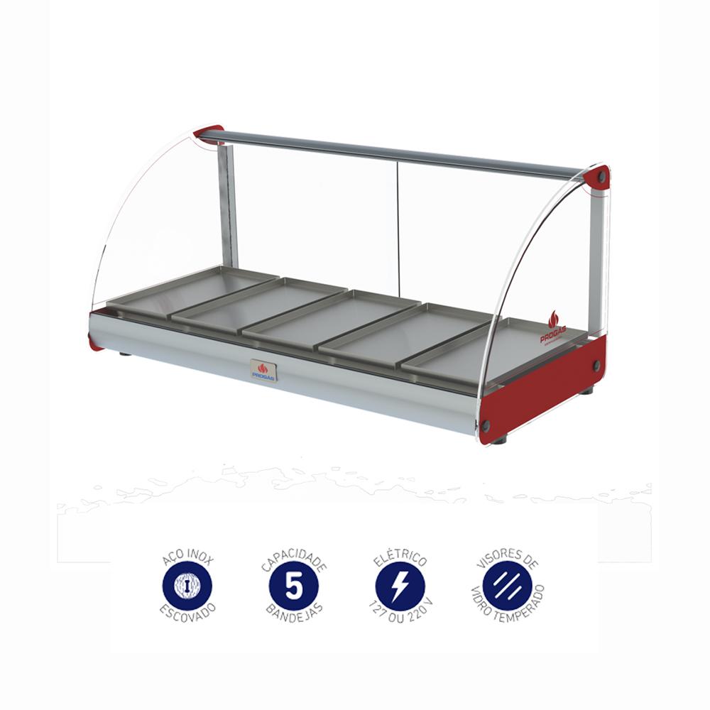 Estufa de Salgados Aquecida Curva 5 Bandejas 500w PRV-05E Vermelho 127V - Progás P38923