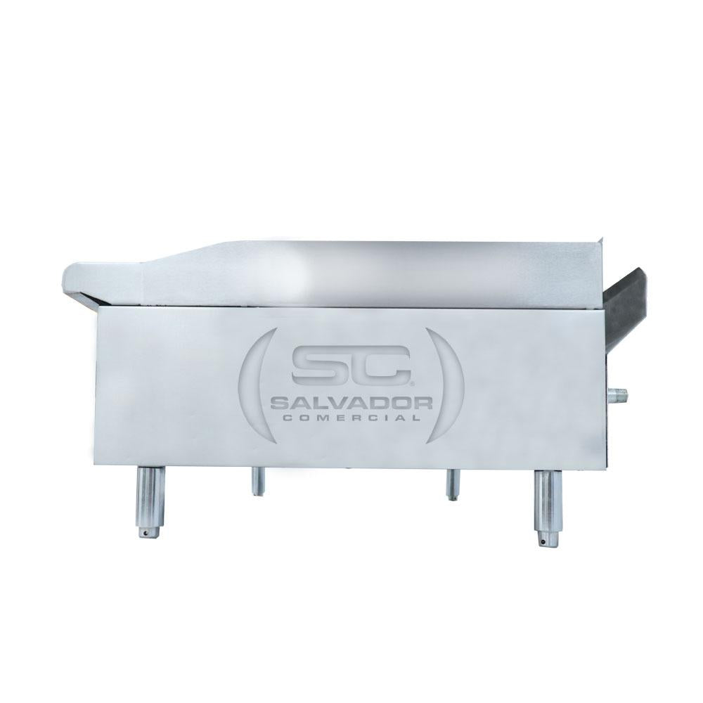 Chapa Americana Profissional 60cm a Gás 18mm Lisa Inox Com Pé CGP60 e Conjunto de Espátulas - Venâncio