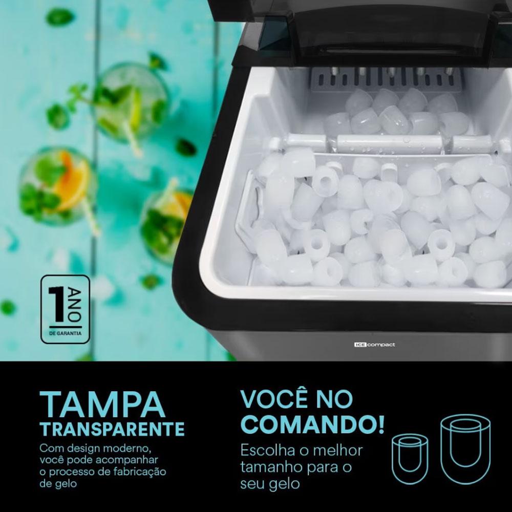 Máquina De Gelo Titanium 15Kg Ice Compact EMG02T 220V - EOS