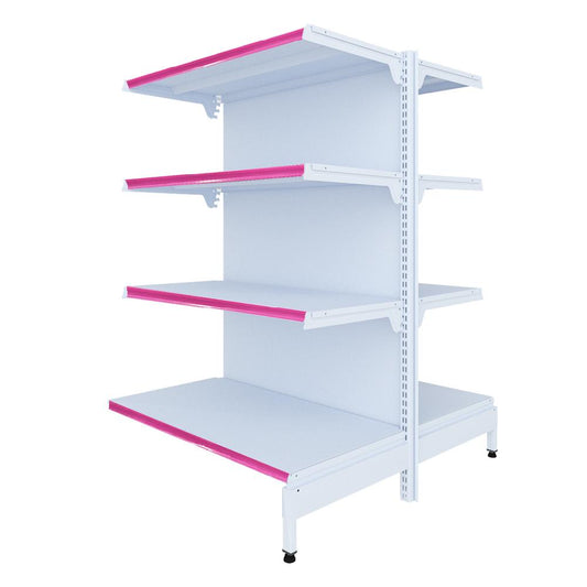 Gôndola Prateleira New Plus 1,40 Central Continuação GCC - Sa Gôndolas Porta Etiquetas Rosa