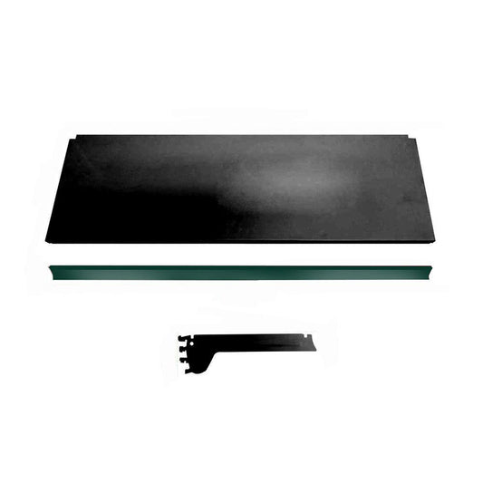 Bandeja Prateleira Ponta 30x73 Gôndolas New Plus Preto Porta Etiqueta Verde sa Gôndolas