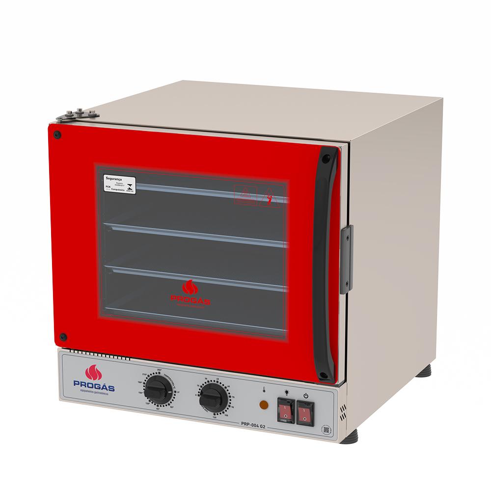 Kit Forno Turbo Elétrico PRP-004 G2 220V Vermelho Progás + 8 Assadeiras Cimapi