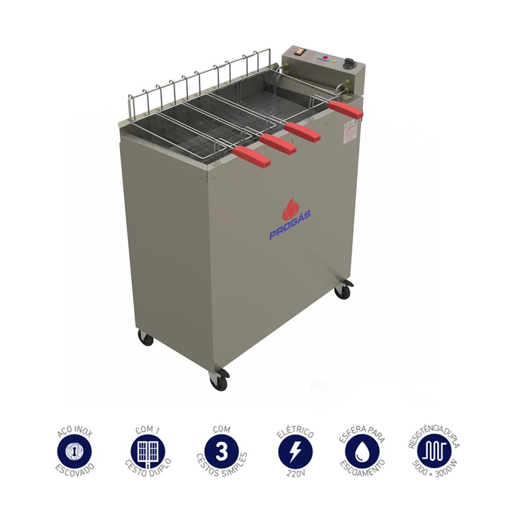 Fritadeira Industrial Elétrica Água e Óleo 37L PR-3008E ST 220V - Progas