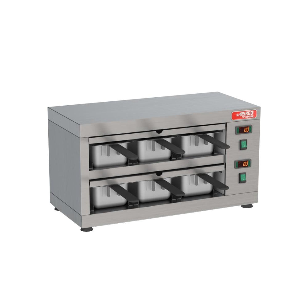 Conservador De Proteínas Profissional Digital 50 a 100ºC 1200W 6 Cubas 1/3 COPROH6 220V - Red Chameleon