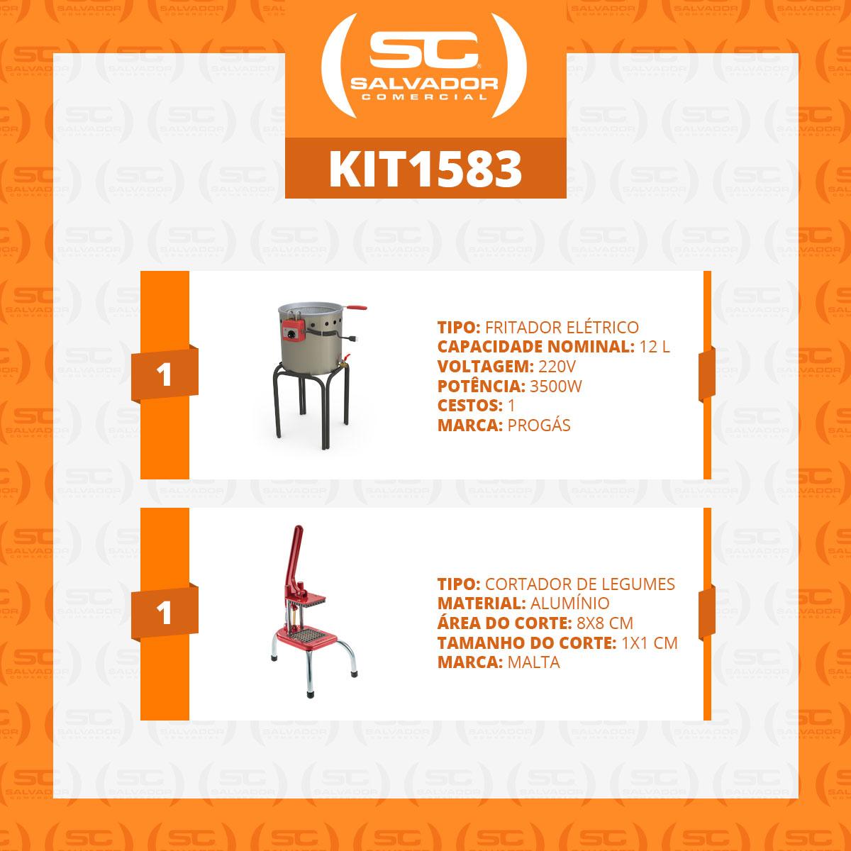 Tacho Fritador 3500W Industrial Elétrico PR-90E Água e Óleo 12L Progás 220V e Cortador de Legumes