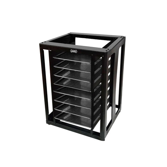 KIT - Mesa Bancada Cavalete de Apoio 8 Níveis CFCS Preto + 8 Assadeiras 35x35 - Venâncio