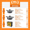 Fogão Industrial 2 Bocas com Forno Bravo Amarelo Venâncio + 2 Caçarolas Tramontina Turim