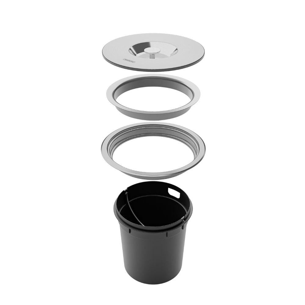 Lixeira de Embutir em Aço Inox Com Balde Plástico Clean Around 5 Litros - Tramontina 94518005