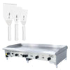 Chapa Americana Profissional 150cm a Gás 18mm Lisa Inox Cg150 e Conjunto de Espátulas - Venâncio
