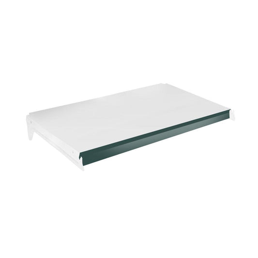 Bandeja Prateleira 40x73 Ponta Para Gôndolas New Plus Com Porta Etiquetas Verde - SA Gôndolas