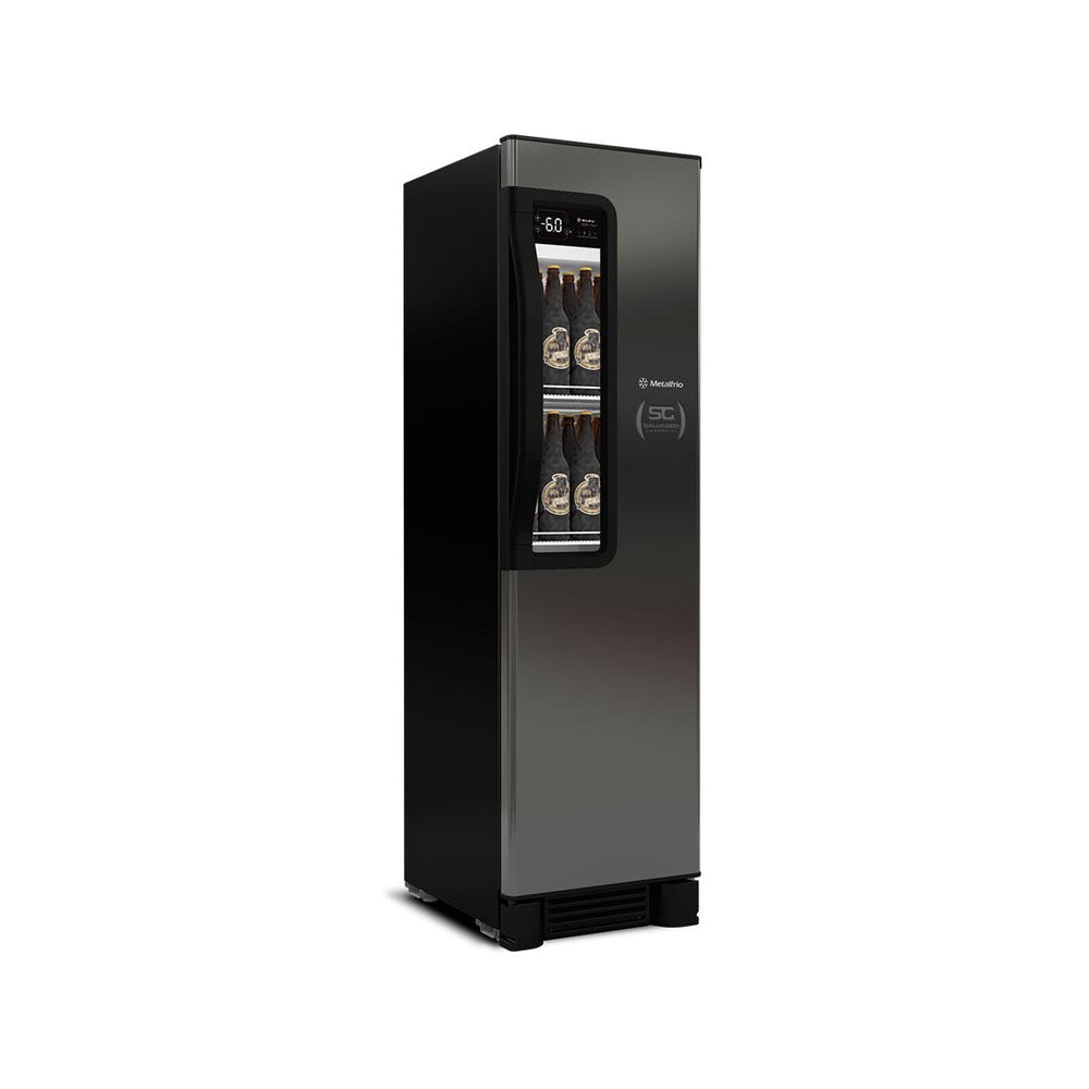 Cervejeira Beer Maxx Preta 300/336L Porta Com Visor Inox +2°C e -6°C VN28TP 127V - Metalfrio