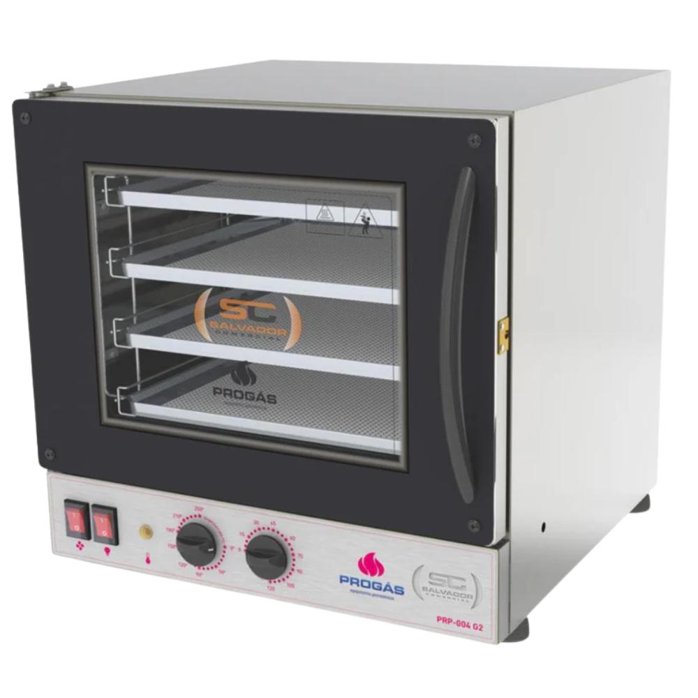 Kit Forno Turbo Elétrico Profissional Analogico Prp-004 g2 127v Preto + 8 Grades - Progás