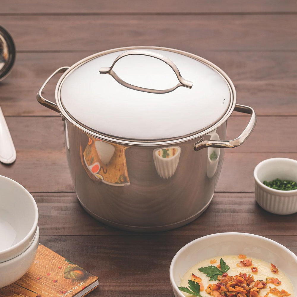 Caldeirão Allegra Em Aço Inox Com Fundo Triplo 24 Cm 7,5 L - Tramontina 62655240