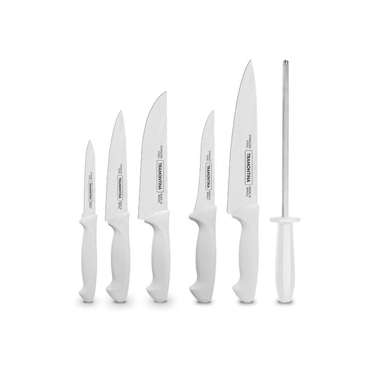 Kit - Faqueiro Premium 3 Peças + 1 Jogo de Facas Com Chaira Premium 3 Peças - Tramontina