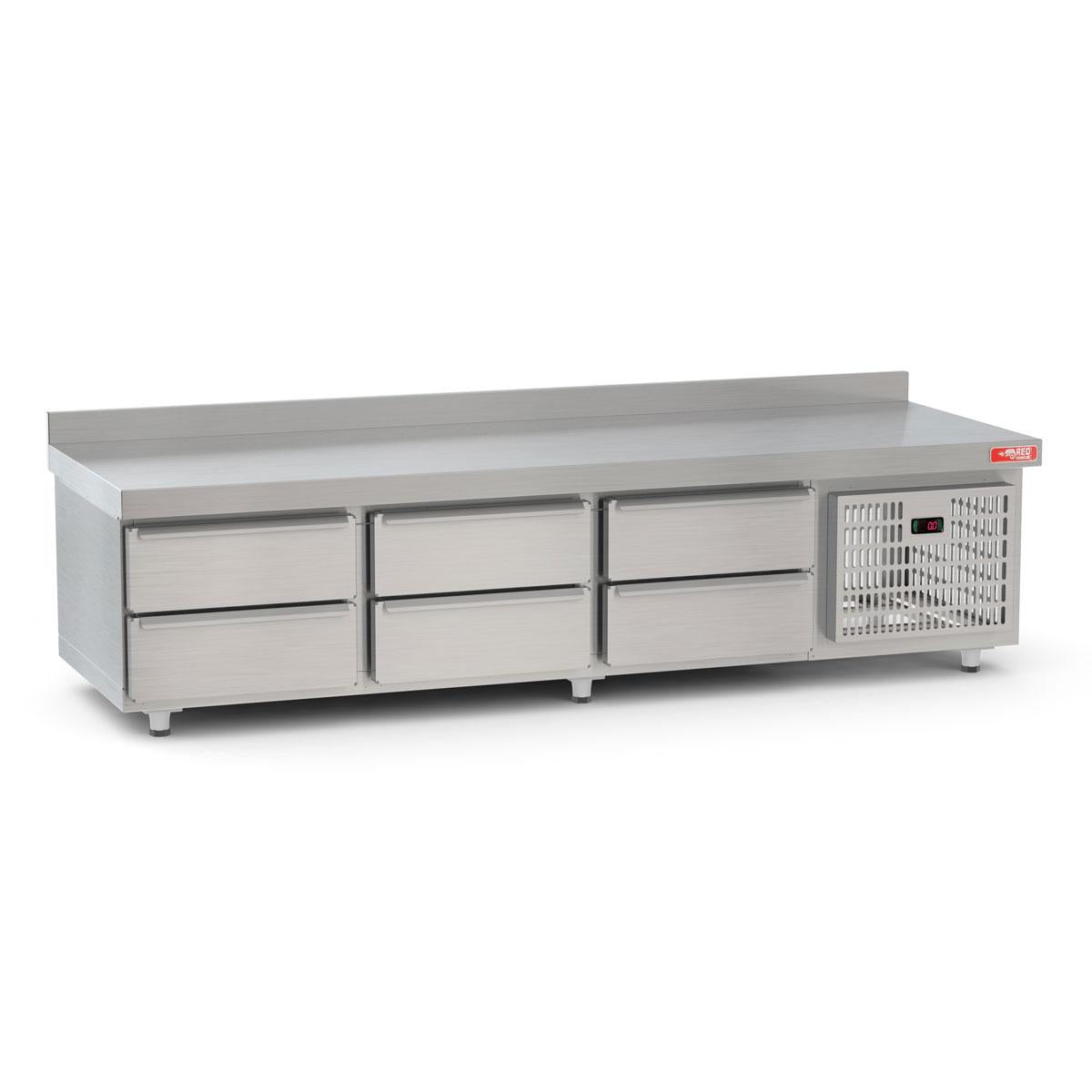 Balcão de Preparo Refrigrerado 6 Gavetas Inox 0ºc a 10ºc 200cm BRG20 220v - Red Chameleon 456338-7