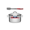 Kit Caçarola Aço Inox Solar 6,1 Litros PIT 2 + Espátula Verano em Silicone - Tramontina