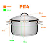 Conjunto De Panelas Caçarolas Inox Solar Fundo Triplo Indução Ø 16cm Pit4 E Pit7 - Tramontina