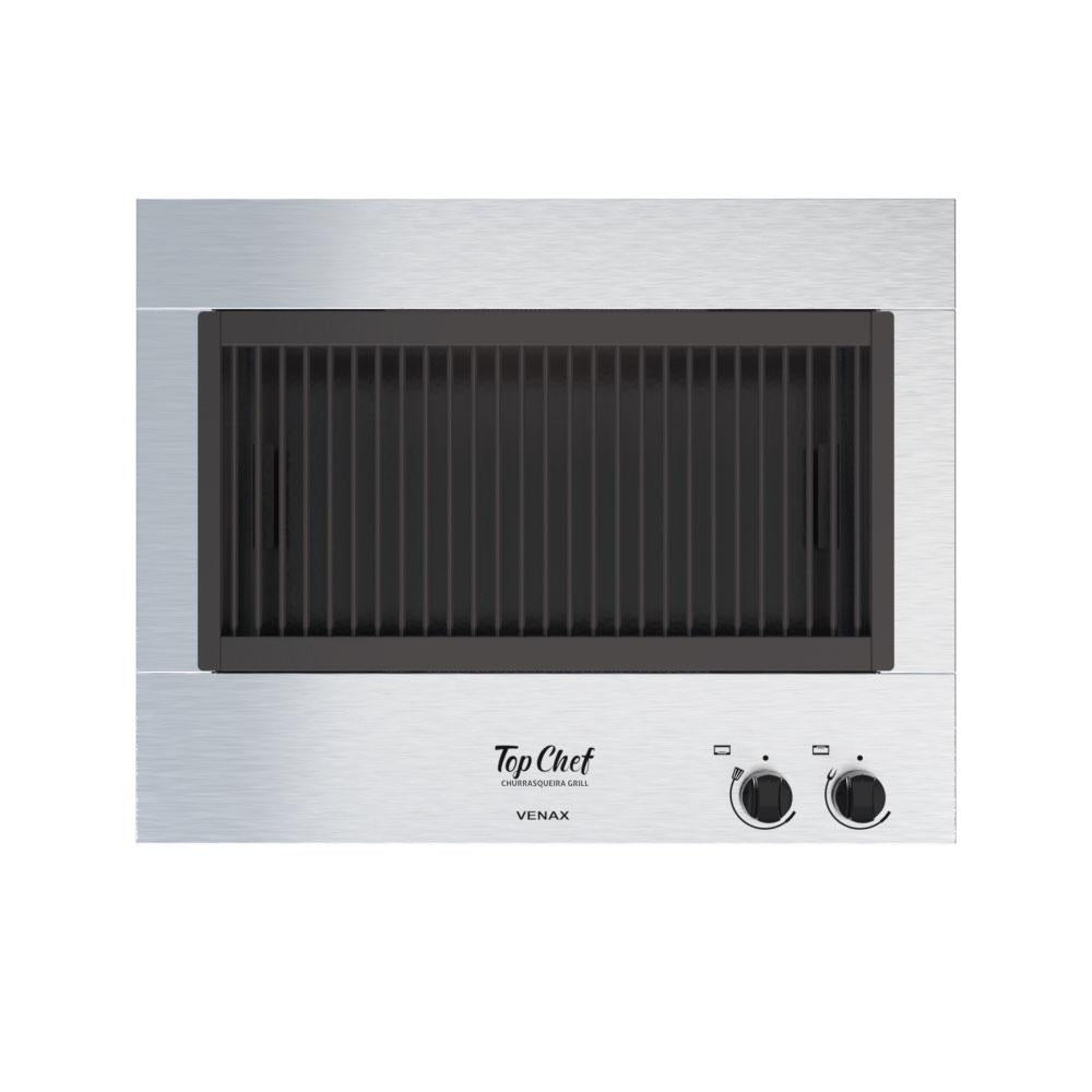 Churrasqueira a Gás de Embutir Inox Gourmet Top Chef TCIN50 Bivolt - Venax 26952