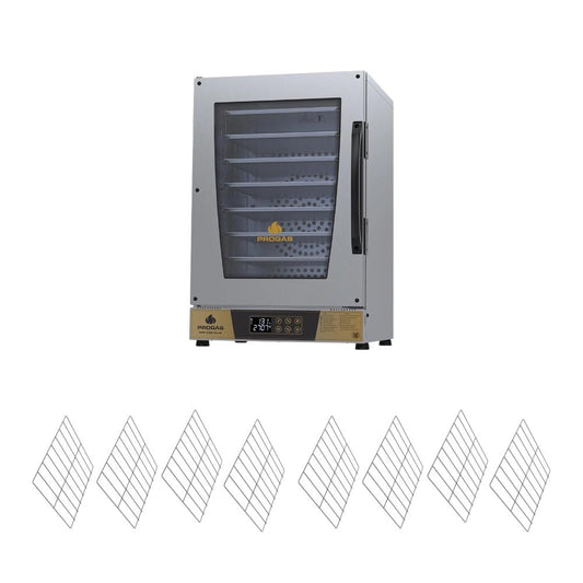 Kit Forno Turbo Elétrico Profissional Digital Prp-008 Plus 220v Dourado + 8 Grades - Progás