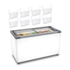 Kit - Freezer Horizontal Tampa de Vidro 318/399 Litros Nf40 - Metalfrio 220v + 8 Cestos Nextgen Branco