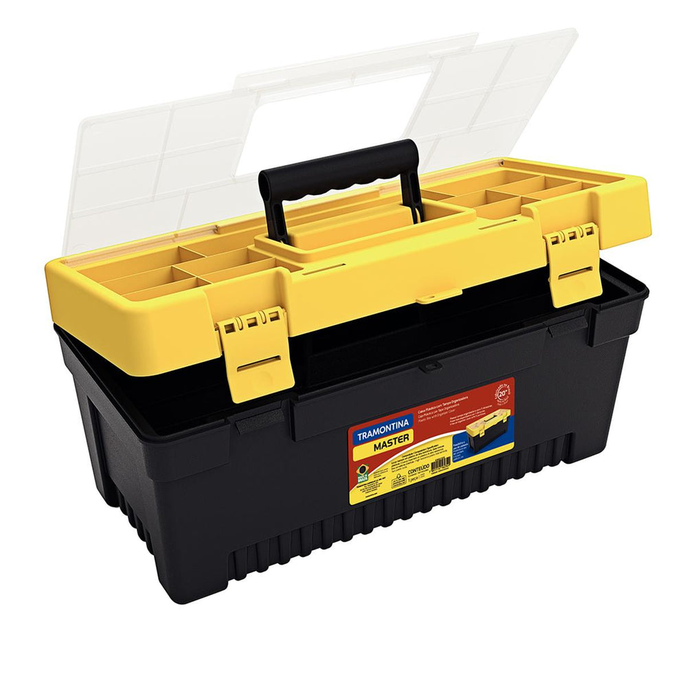 Caixa Plástica Para Ferramentas 20"" Master Com Tampa Organizadora - Tramontina 43802020
