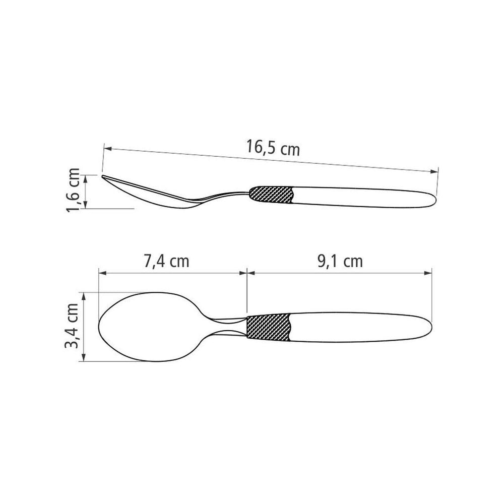 Kit 48 Colheres de Sobremesa Ipanema Com Lâmina Em Aço Inox Cabo Preto Csptop - Tramontina