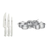 Kit - Faqueiro Premium 3 Peças + 1 Jogo de Panelas Inox Solar 6 Peças - Tramontina