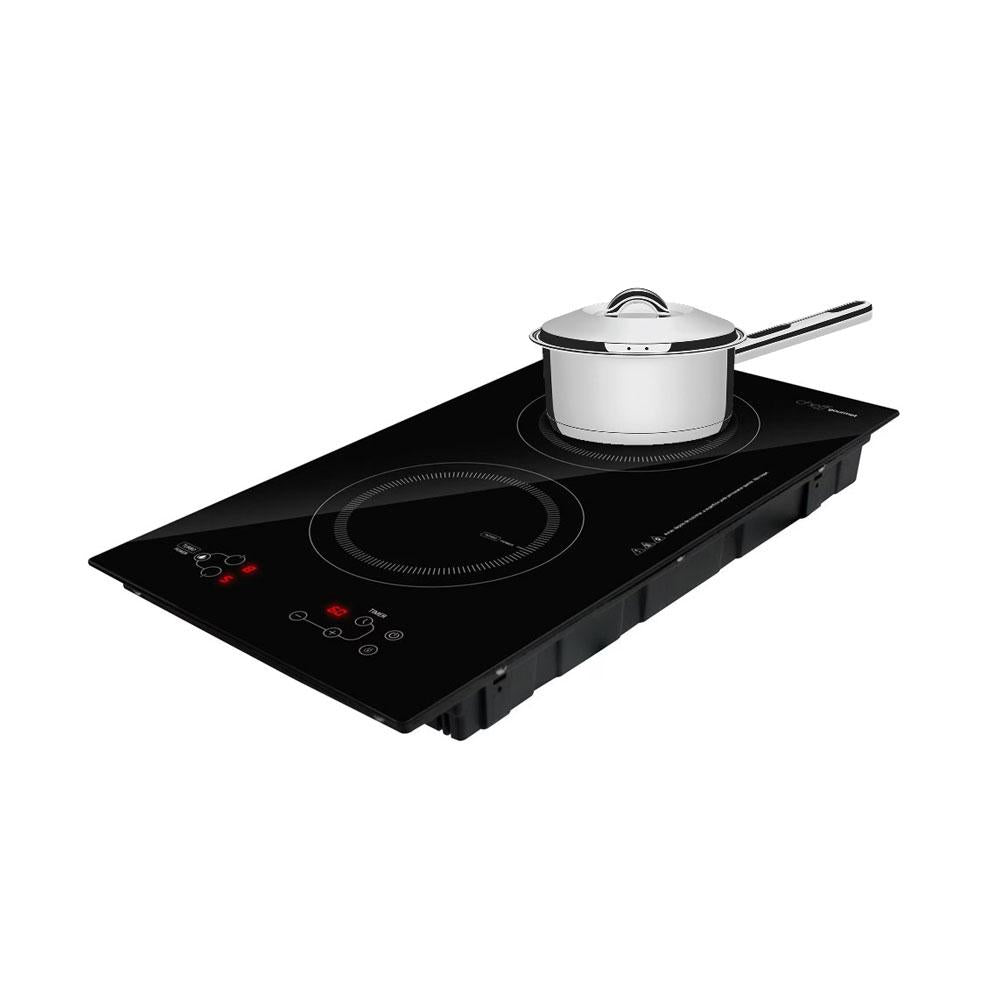 Kit Fogão Cooktop De Indução 2 Bocas ECI02EP 220V EOS + Panela Inox Solar Ø 16cm PIT7