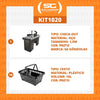Kit - Caixa Supermercado Empacotador Check-out 1,5m Recorte + 10 Cestos de Compras Preto