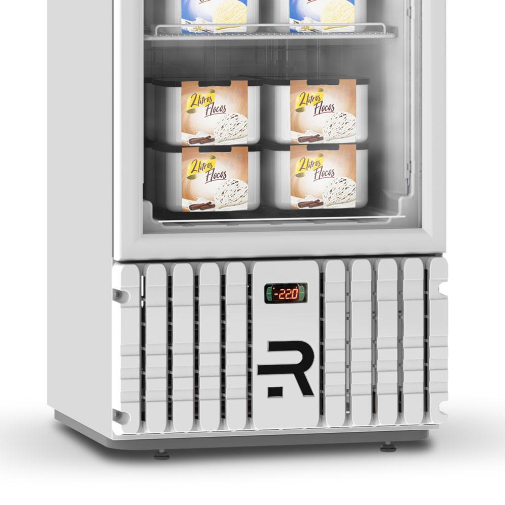 Freezer Vertical Branco 400 Litros Porta De Vidro Aquecida Ar Forçado -22ºC VCS400PVBB 220V - Refrimate