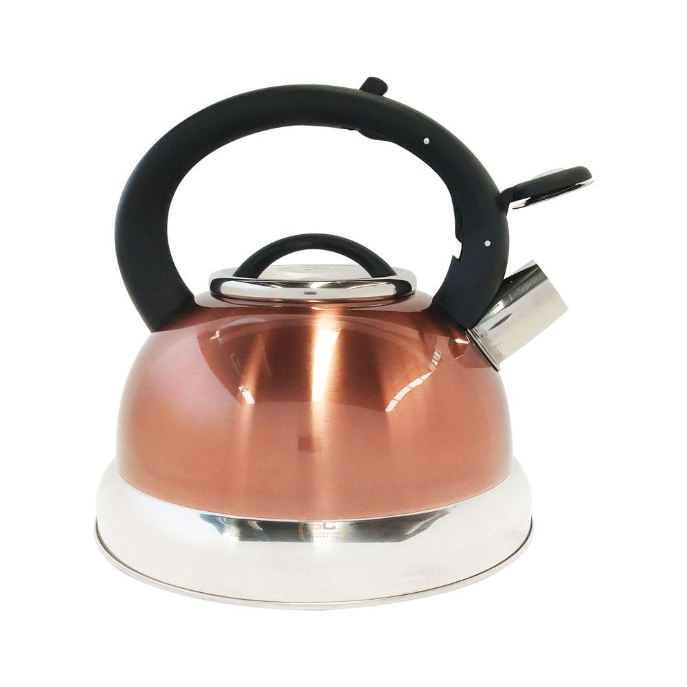 Chaleira com Apito Roma em Aço Inoxidável 2,7L Cobre - Brinox 4875102