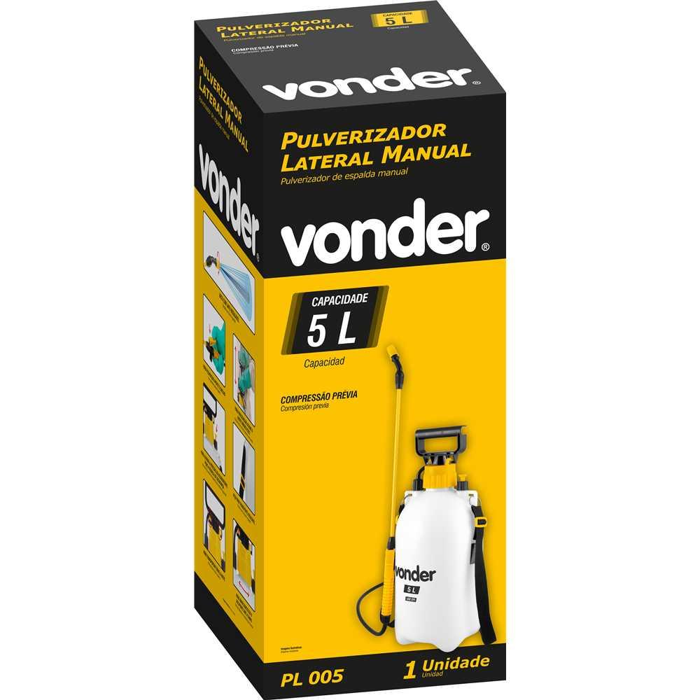 Pulverizador Lateral 5 Litros Com Compressão Prévia Pl005 - Vonder 6240005000