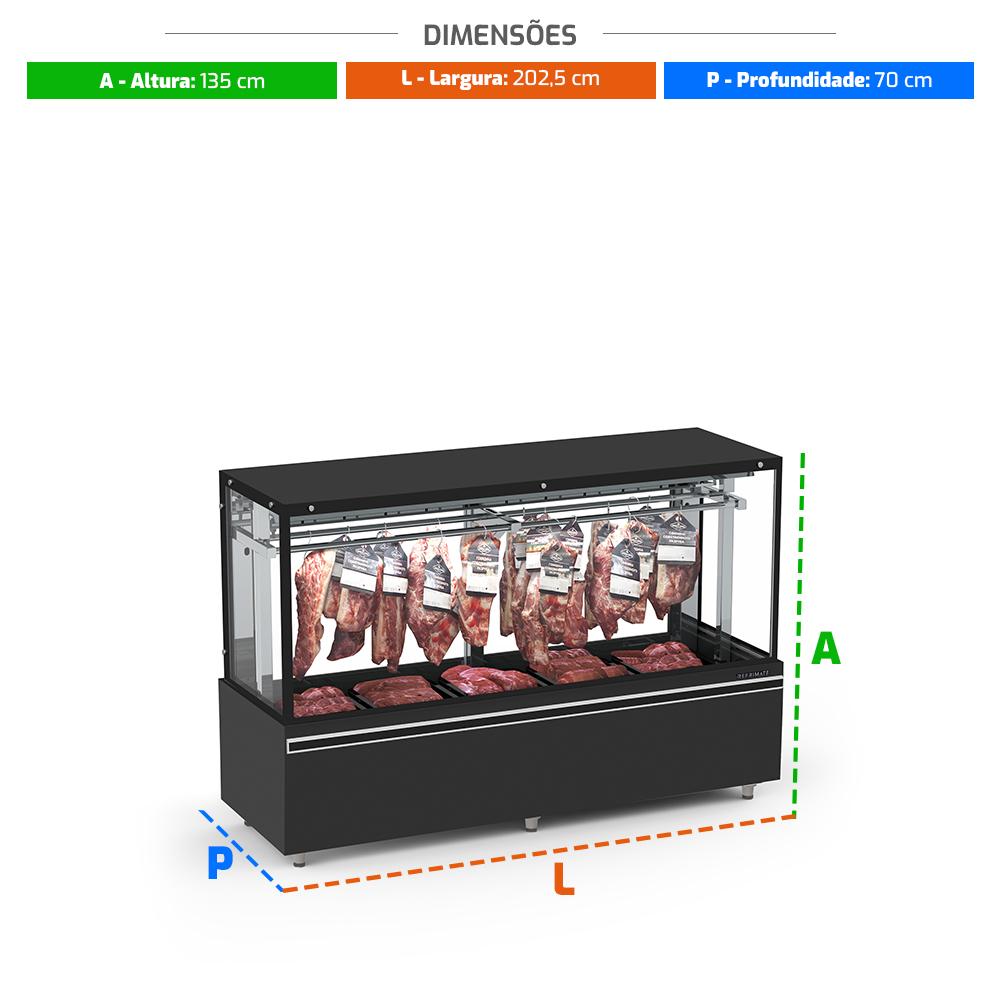 Expositor Açougue Vanguard Top Gancheira200cm Ar Forçado Eavtg2000 af 220v - Refrimate