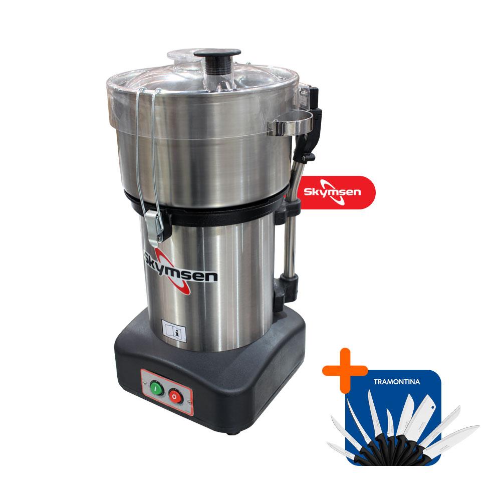 Multiprocessador de Alimentos 4 Litros Cutter Profissional Inox CR-4 127V Skymsen + Jogo de Facas 9 Peças