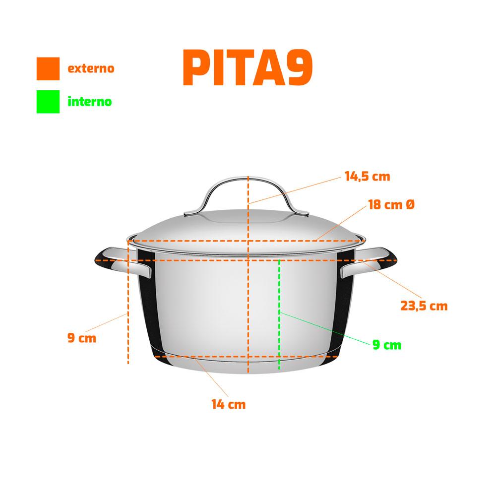 Panela Caçarola Funda Allegra Aço Inox Fundo Triplo 16 cm PITA9 1,5L - Tramontina 62654160