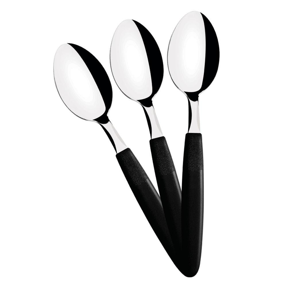 Kit 12 Colheres de Mesa Ipanema Com Lâmina Em Aço Inox Cabo Preto Cptop - Tramontina 23363400