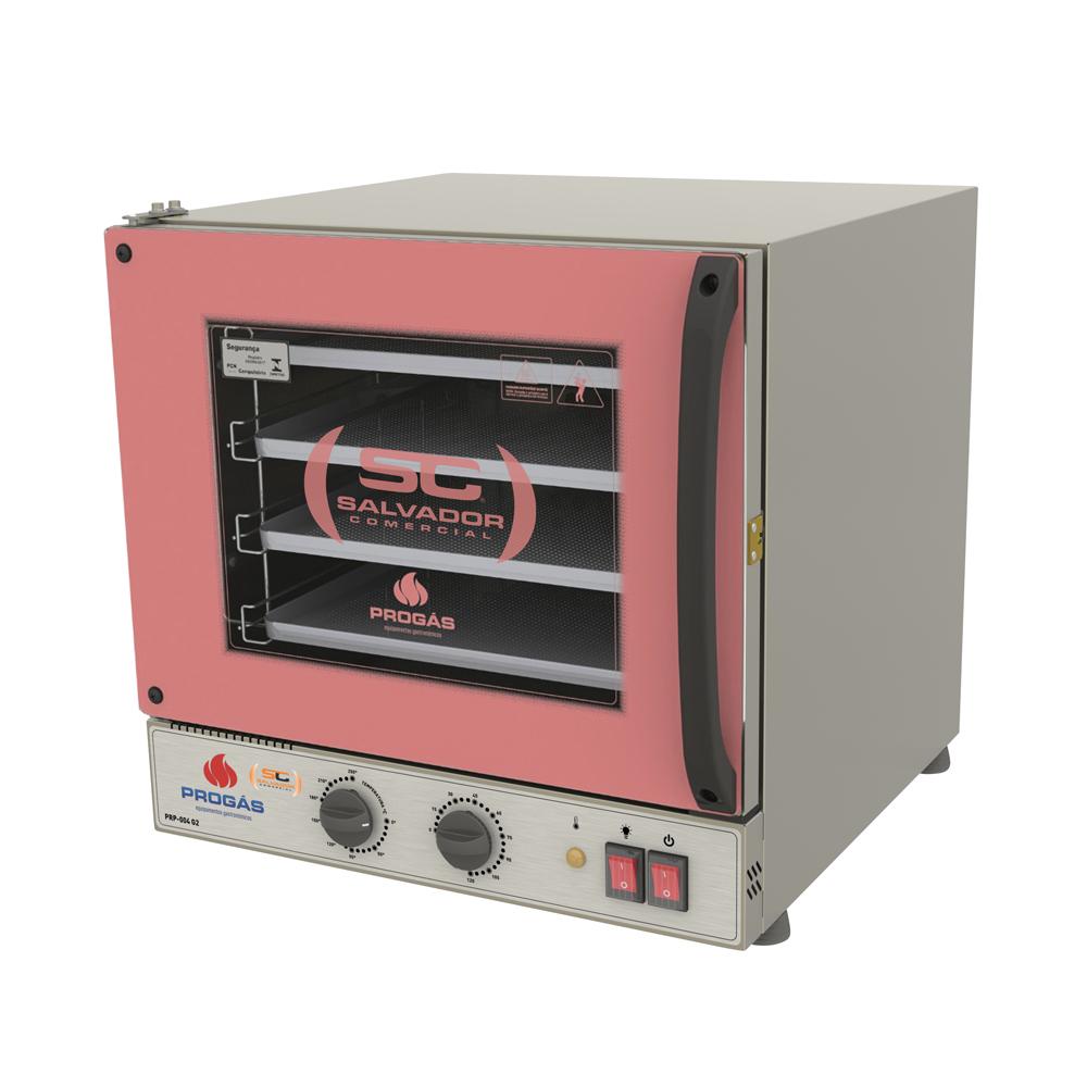 KIT - Forno Turbo Elétrico Fast Oven PRP-004 220V Rosa + Bancada MES-004 - Progás