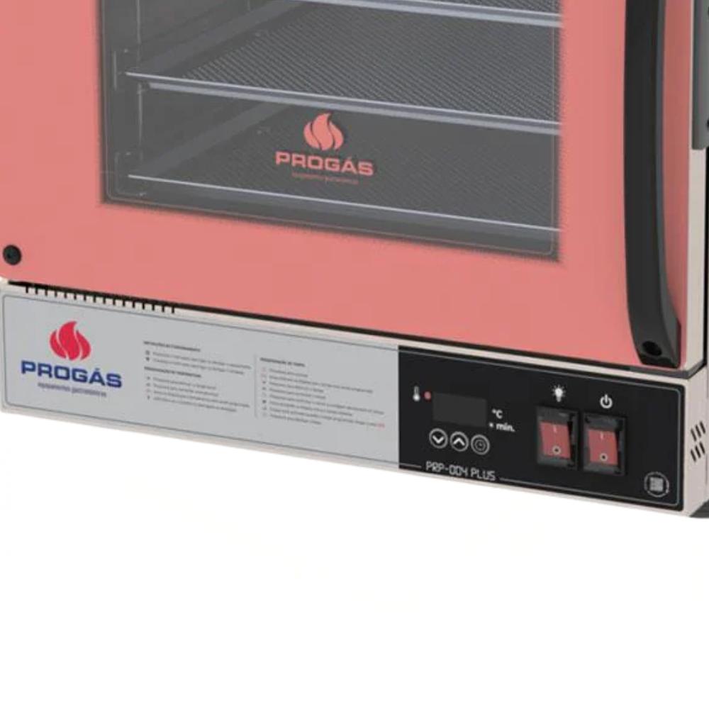 Kit Forno Turbo Elétrico Profissional Digital Prp-004 Plus 220v Rosa + 4 Grades - Progás