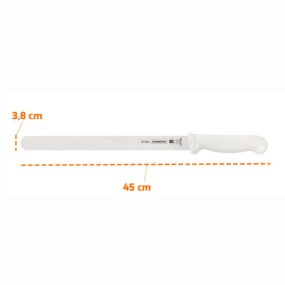 Faca Fiambres Profissional Lâmina Inox e Cabo em Polipropileno Branco 12" - Tramontina 24628082