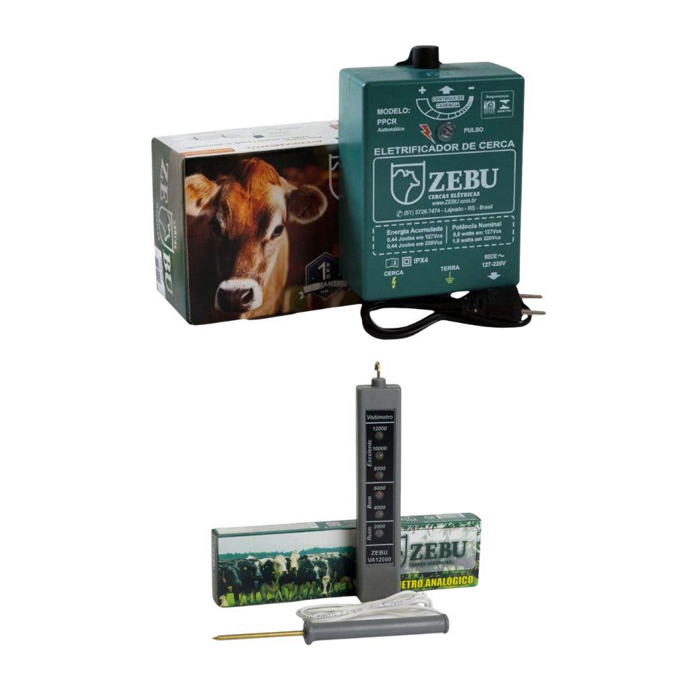 Eletrificador Cerca Elétrica Pequenas Propriedades 4.500m PPCR Bivolt + Voltímetro - Zebu