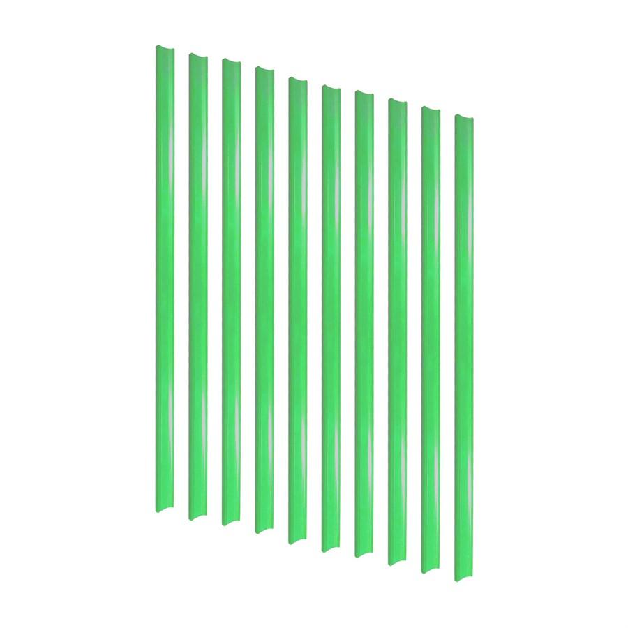 Kit 10 Porta Etiquetas Simples 90cm Verde Claro Com Acrílico New Plus - SA Gôndolas