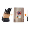 Kit - Faqueiro Plenus 6 Peças + Tábua Para Churrasco 40x28 + Chaira 8 Pol - Tramontina