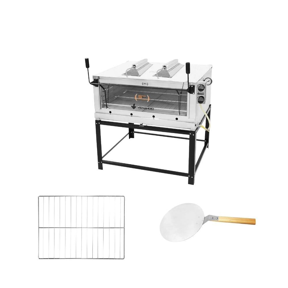 Forno Gás Industrial Infra Refratária Roma Inox Firiv110 + 1 Grade Extra + pá Pizza - Venâncio