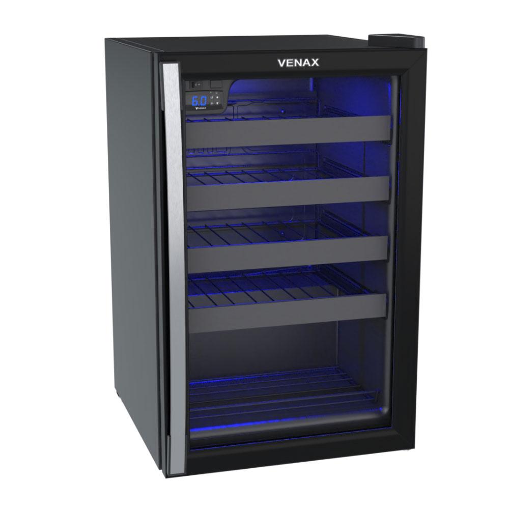 Adega de Vinhos Climatizada Piubella 82L 24 Garrafas Preto Fosco CAVE 100 - Venax 127V