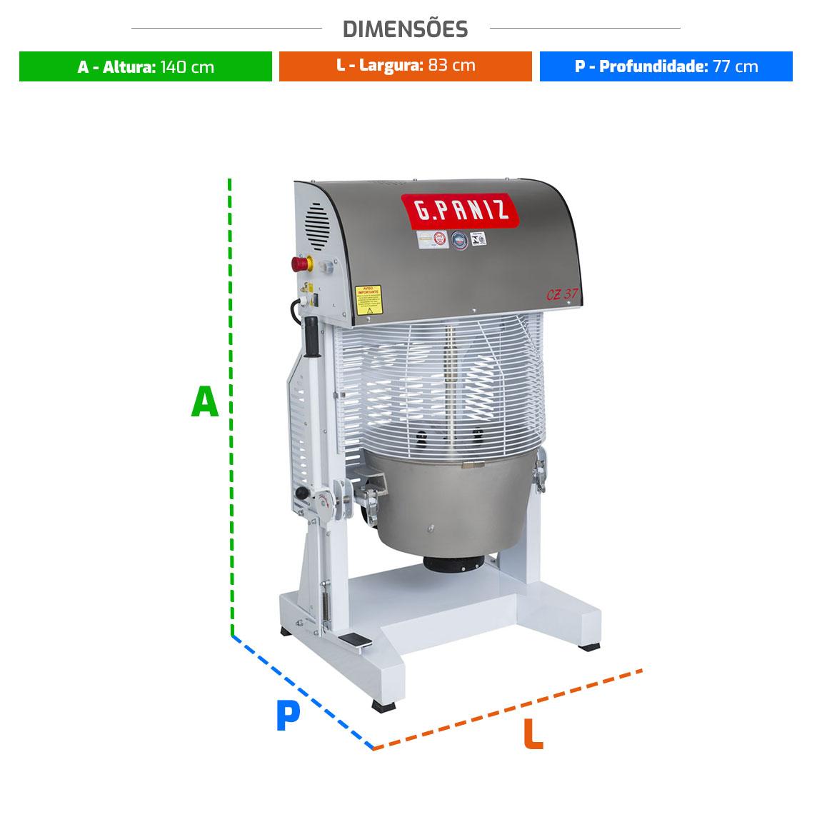 Cozedor Industrial Cozerella 37L GLP Basculante Massas Molhos Doces Profissional CZ37 Bivolt - Gpaniz