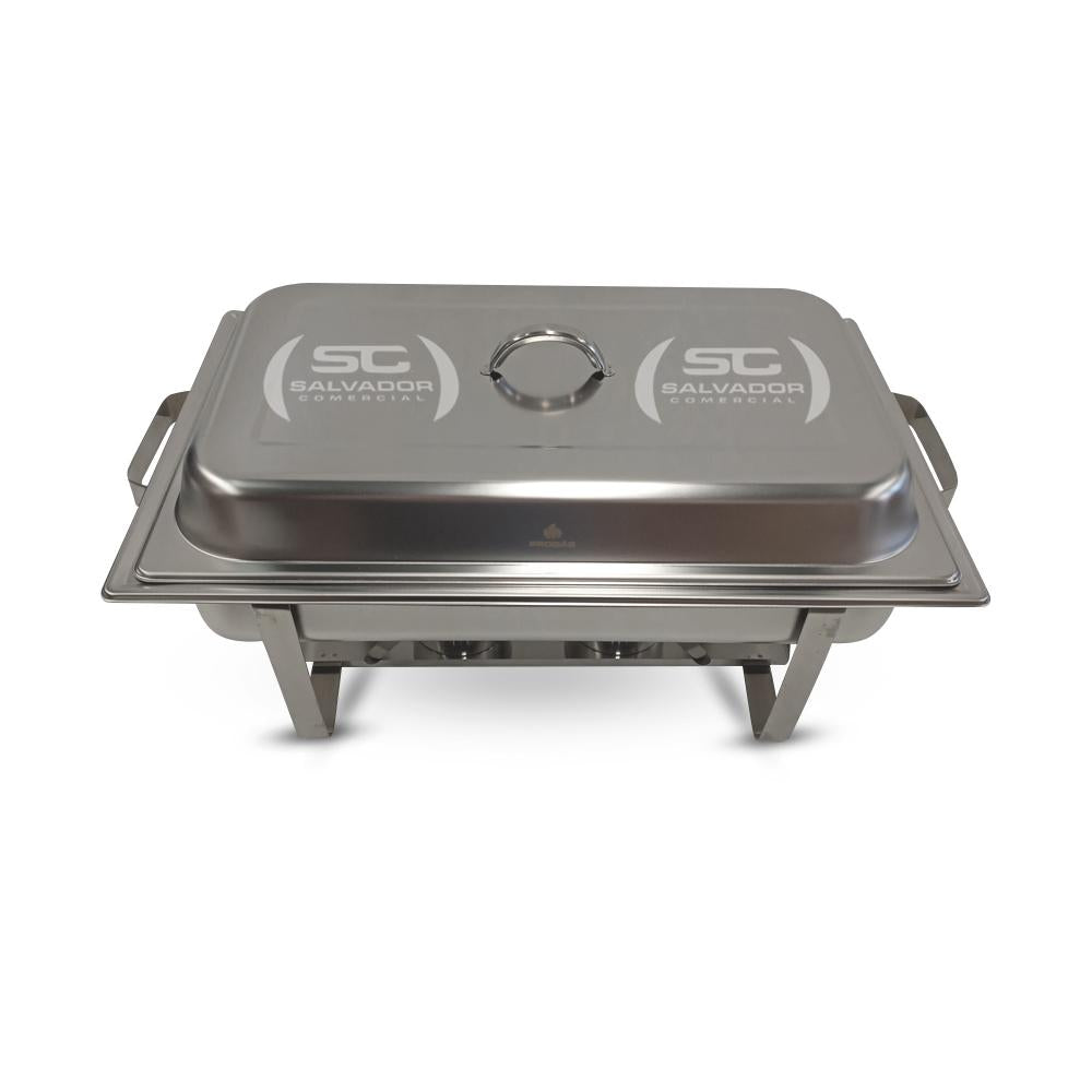 Rechaud Retangular Duas Cubas Gn em Aço Inox PR-111 - Progás