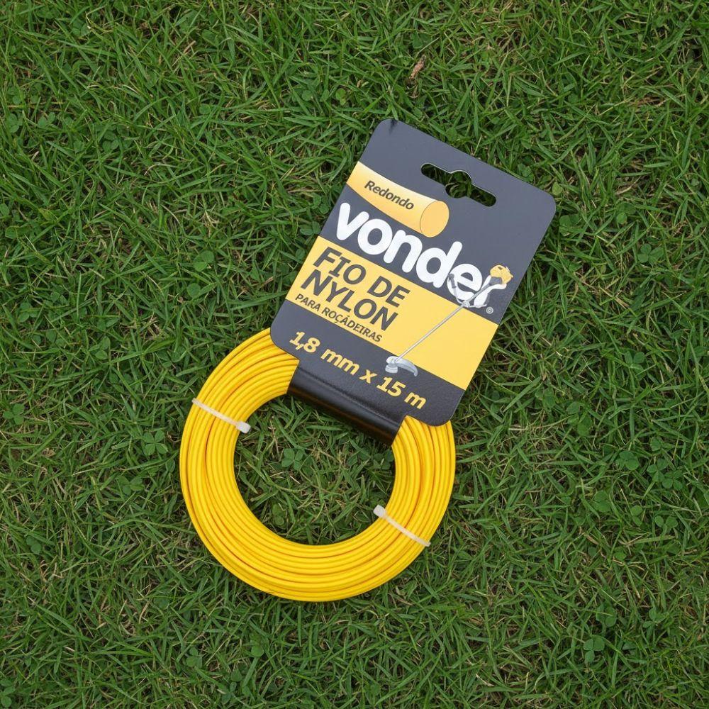Fio de Nylon Para Aparador de Grama 1,8mm x 15m Redondo - Vonder 3373180015