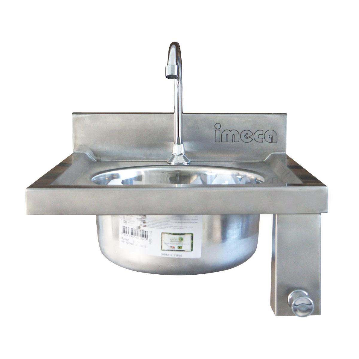 Lavatório de Mãos Pia Para Assepsia Inox 430 43x45 Cuba 30x15 Acionamento no Joelho - Imeca 7495